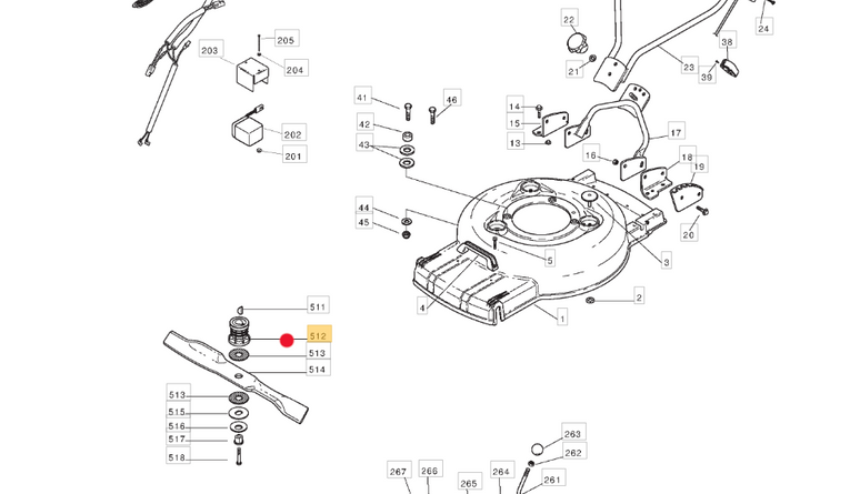 Oryginalny uchwyt noża kosiarki Stiga Turbo (122465619/0)