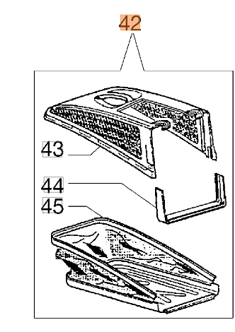 Kompletny kosz kosiarki Oleo-Mac G44 / GV48 / GV53 (66070378A)