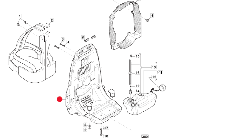 Konstrukcja nośna dmuchawy Stiga BL980 / SBP375 (118804497/0)