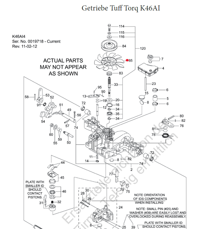 Oryginalny wentylator przekładni Tuff Torq K46 (1A646083050)