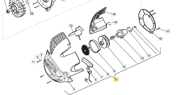 Kompletny rozrusznik dmuchawy Stiga SBL 327 V (118803134/0)