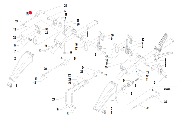 Linka rewersera ciągnika jednoosiowego Pasquali PS (58056846)