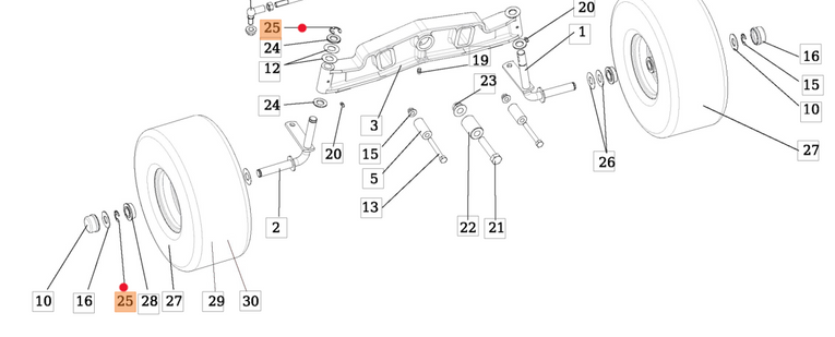 Oryginalne zabezpieczenie osi koła traktorka Oleo-Mac OM 92 / OM 106 / OM 124 (SGN311732023)