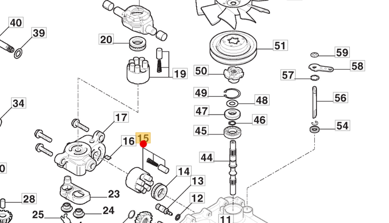 Oryginalny tłok pompy przekładni hydrostatycznej Loncin LXHT20