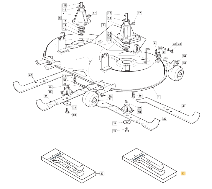 Zestaw noży 122 cm Stiga Estate 122 cm  - zbieranie do kosza (1134-9230-01)