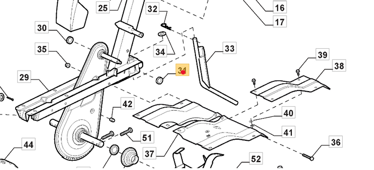 Oryginalny uszczelniacz górny przekładni glebogryzarki Stiga SRC 775 / Silex 75 (1483-2187-01)