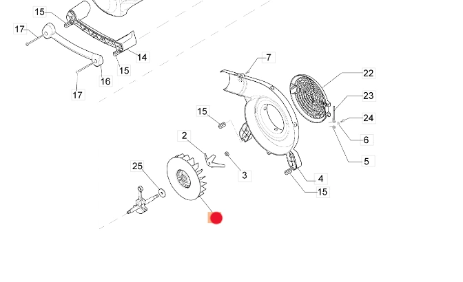 Oryginalny wentylator dmuchawy Oleo-Mac BV 300 (56550006AR)