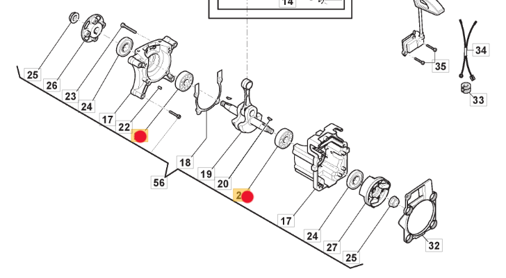Łożysko wału korbowego dmuchawy Stiga BL980 / SBP375 (118800368/0)