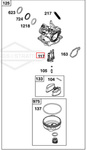 Oryginalna dysza gaźnika silnika Briggs & Stratton 550E / 575Ex (597547)