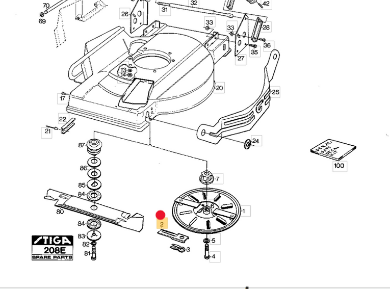 Oryginalny komplet nożyków kosiarki Stiga Tornado / Dino (1111-9021-01)