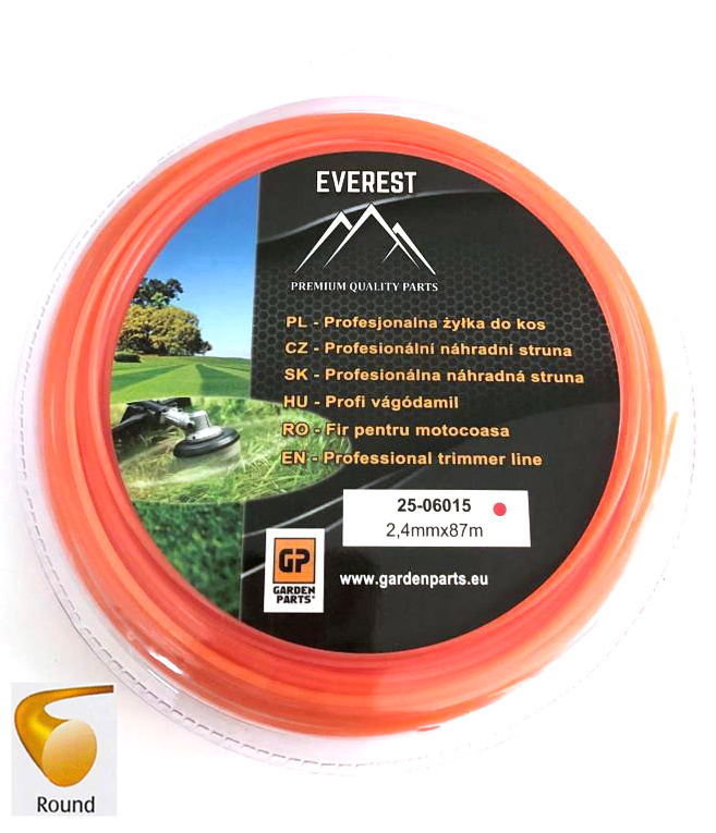 Żyłka tnąca Everest ROUND LINE 2,4 mm x 87 m - okrągła