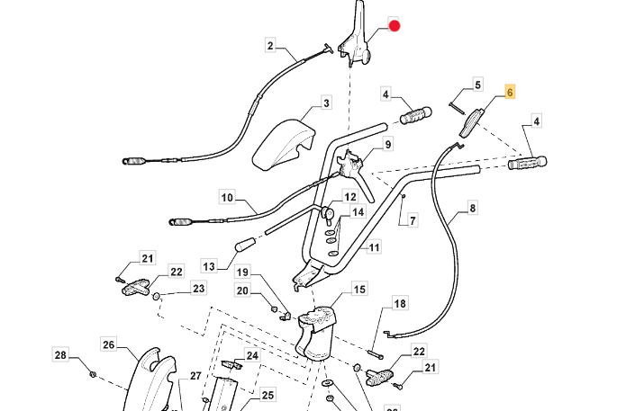 Oryginalna dźwignia noży - przód glebogryzarki Stiga SRC 775 / SRC 795 (118802984/0)