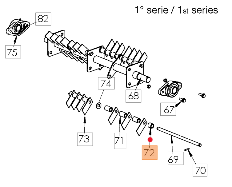 Oryginalna tuleja osi noży wertykulatora Oleo-Mac SR 50 (KVK340000013)