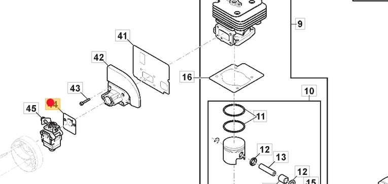 Uszczelka gaźnika dmuchawy Stiga BL980 / SBP375 (118804425/0)