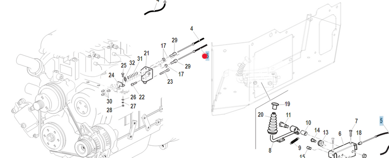 Linka gazu ciągnika Pasquali Orion (580A2245)