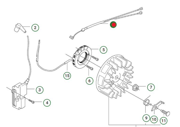 Instalacja elektryczna pilarki Husqvarna 353 / 346 XP - oryginał