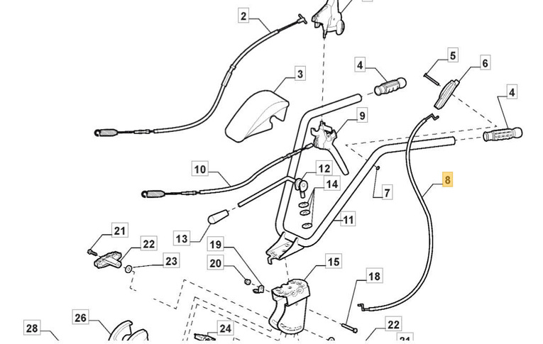 Linka gazu glebogryzarki Eurosystems Euro 5 Evo / Stiga SRC 775 B&S750 Honda