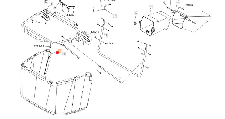 Oryginalne poszycie kosza traktorka Oleo-Mac 86R / 92R / 102R