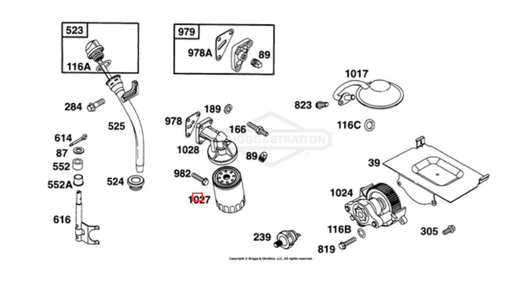 Oryginalny filtr oleju silnika Briggs & Stratton Intek (491056)