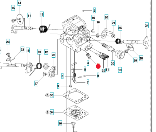 Dysza gaźnika pilarek Husqvarna 435 - 440 (504024001)