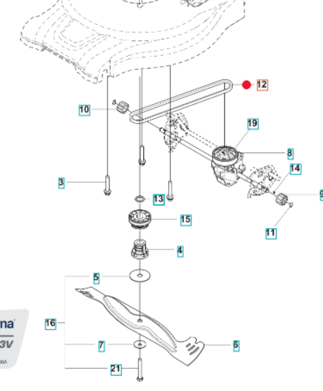 Oryginalny pasek jazdy kosiarki Husqvarna LC 353 (5893246-05)