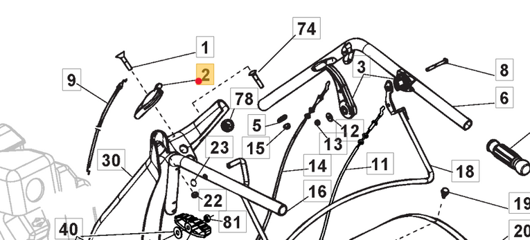 Oryginalna manetka gazu glebogryzarki Stiga Silex 103 / 95 B (1483-2016-02)