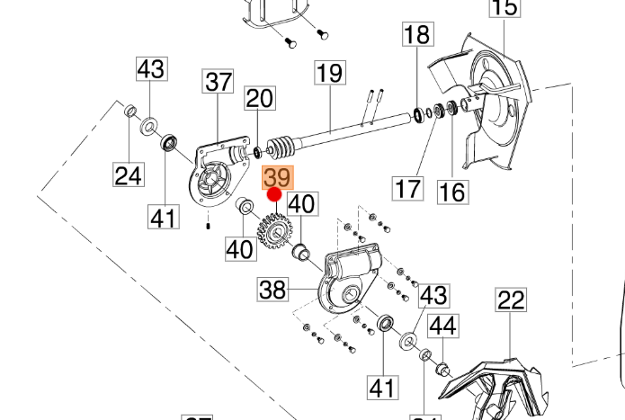 Oryginalna zębatka przekładni wirnika odśnieżarki Oleo-Mac Artik (ZM000117R)