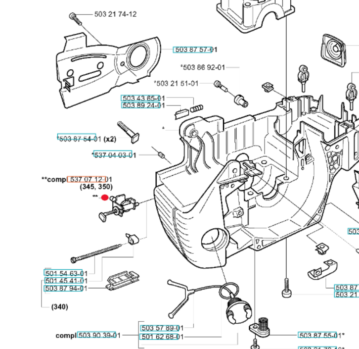 Napinacz łańcucha pilarek Husqvarna 340 - 359