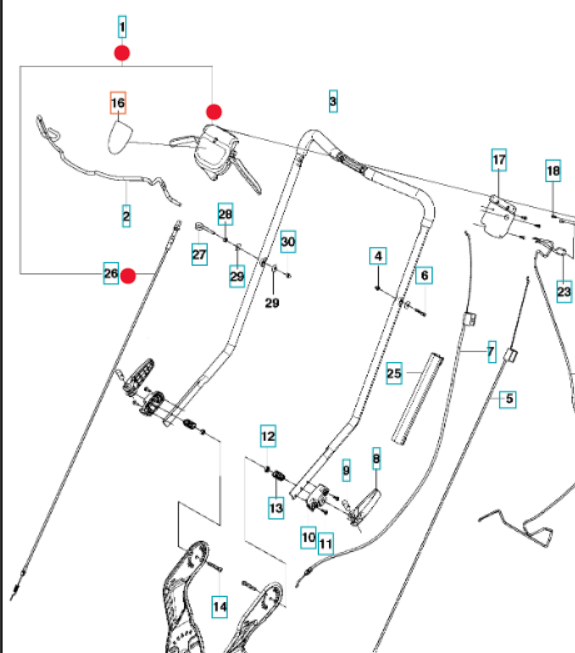 Oryginalna linka z manetką regulacji jazdy kosiarki Husqvarna LC (5848614-01)
