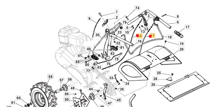 Oryginalna linka przód - tył glebogryzarki Stiga Silex 103 (118800031/1)
