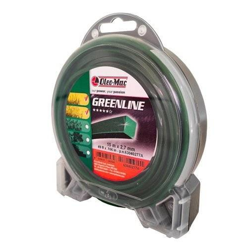 Żyłka Oleo-Mac GreenLine  2,7 mm x 15 m - kwadrat