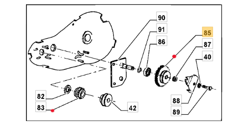 Komplet zębatek glebogryzarki Stiga Silex / Eurosystems Euro 5 / Oleo-Mac MH (118804939/0)