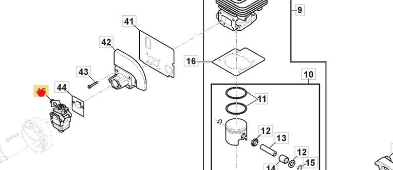 Gaźnik dmuchawy Stiga BL980 / SBP375 (118804434/0)