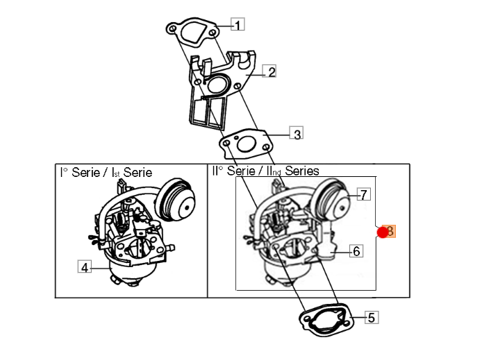 Oryginalny gaźnik silnika odśnieżarki Oleo-Mac Artik 56 (L66150701)