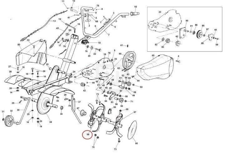 Sekcja nożowa podwójna do glebogryzarek Stiga Silex 75 / SRC 775 - sekcja prawa