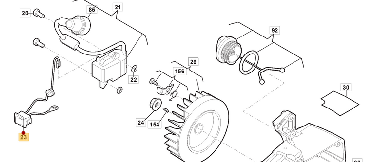 Wyłącznik zapłonu pilarek Stiga / Alpina (118804367/0)