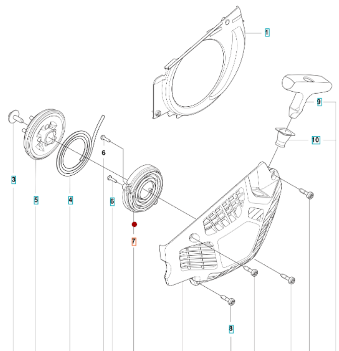 Sprężyna rozrusznika pilarek Husqvarna 555- 572 XP (5987503-01)