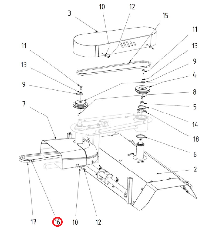 Pasek zamiatarki SB 110 do ciagnika Dakr Panter FD-2 FD-2H (96500.134)