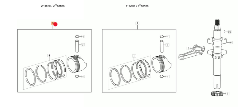 Oryginalny kompletny tłok silnika Oleo-Mac Emak K605 / K655 (L66152080)