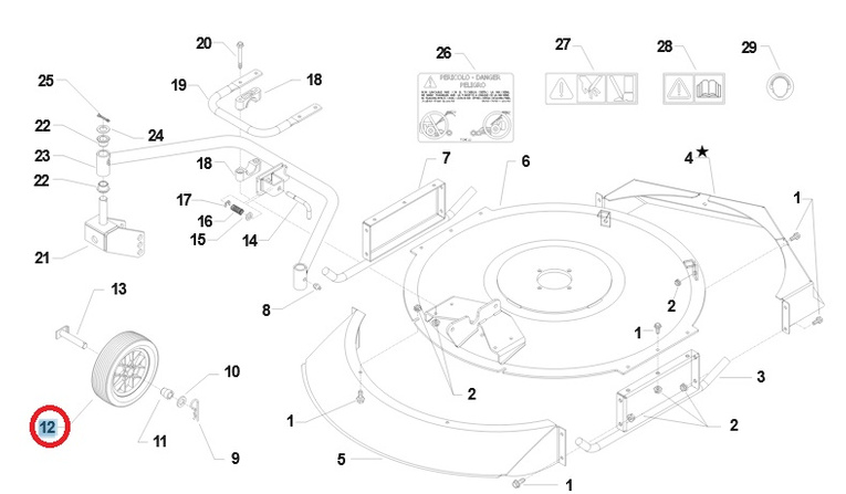Koło kosiarki bijakowej Blade Runner  Pasquali