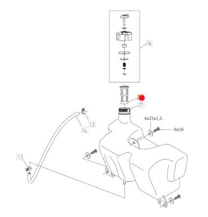Oryginalny filtr paliwa zbiornika traktorka Oleo-Mac 86R / 92R / 102R (TS000012R)
