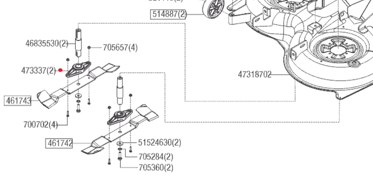 Oryginalny uchwyt / piasta noża traktorka AL-KO T13 - T23 (473337)