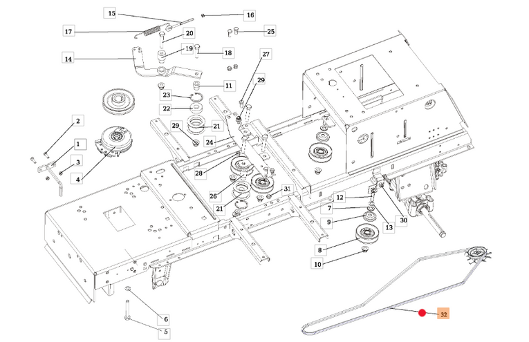 Oryginalny pasek jazdy traktorka Oleo-Mac 106 KH / 124 KH (SGN272731256)
