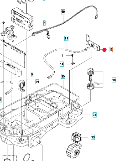 Oryginalny czujnik pętli przedniej kosiarki Husqvarna Automower 305 315 (5971892-01)