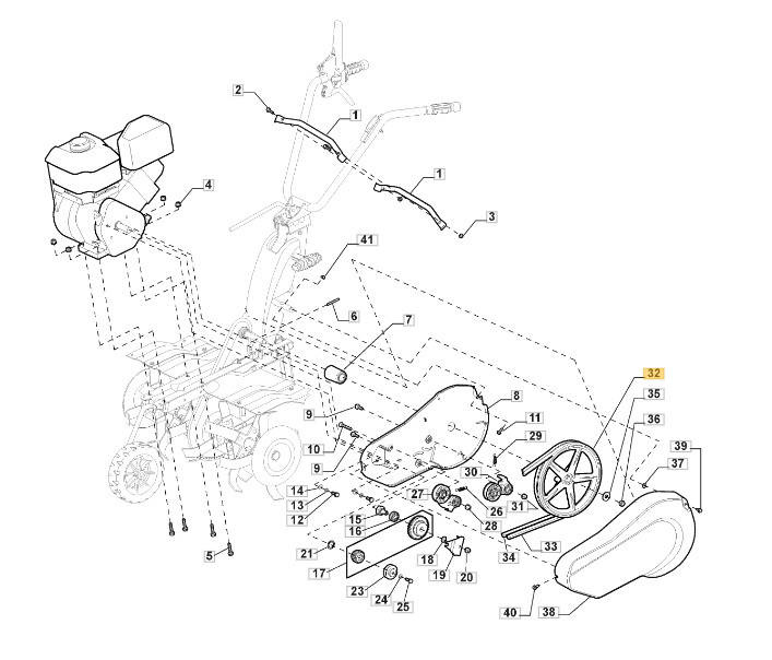 Koło pasowe podwójne glebogryzarki Eurosystems Euro 5 Evo / Stiga SRC
