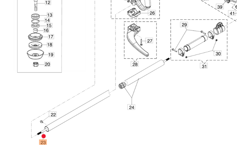 Oryginalny wałek napędowy wykaszarki Oleo-Mac BC / Sparta (61202109R)