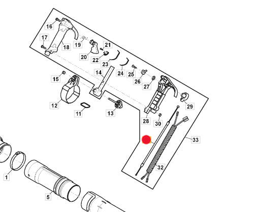 Linka gazu dmuchawy Stiga BL980 / SBP375 (118804491/0)