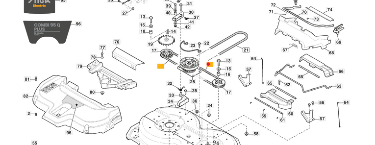 Oryginalny pasek zębaty agregatu 95M traktorka Stiga Park (1134-9198-01)