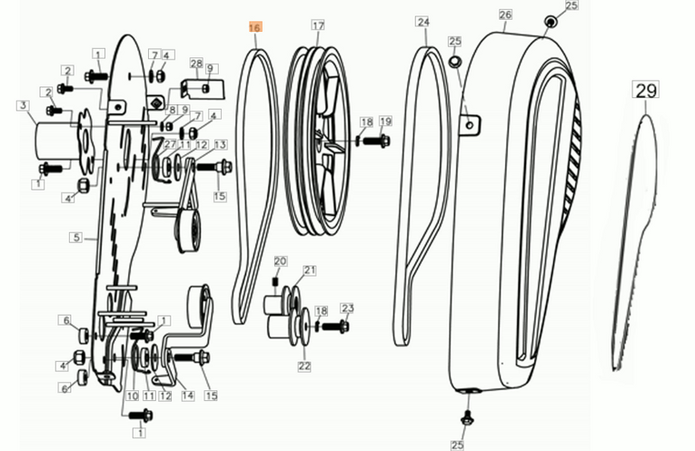 Pasek noży tył glebogryzarki Oleo-Mac MH 175 RKS