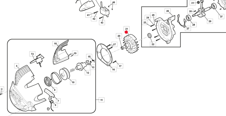 Oryginalne koło magnesowe dmuchawy Stiga SBL 327 / BL 530 (118803065/0)